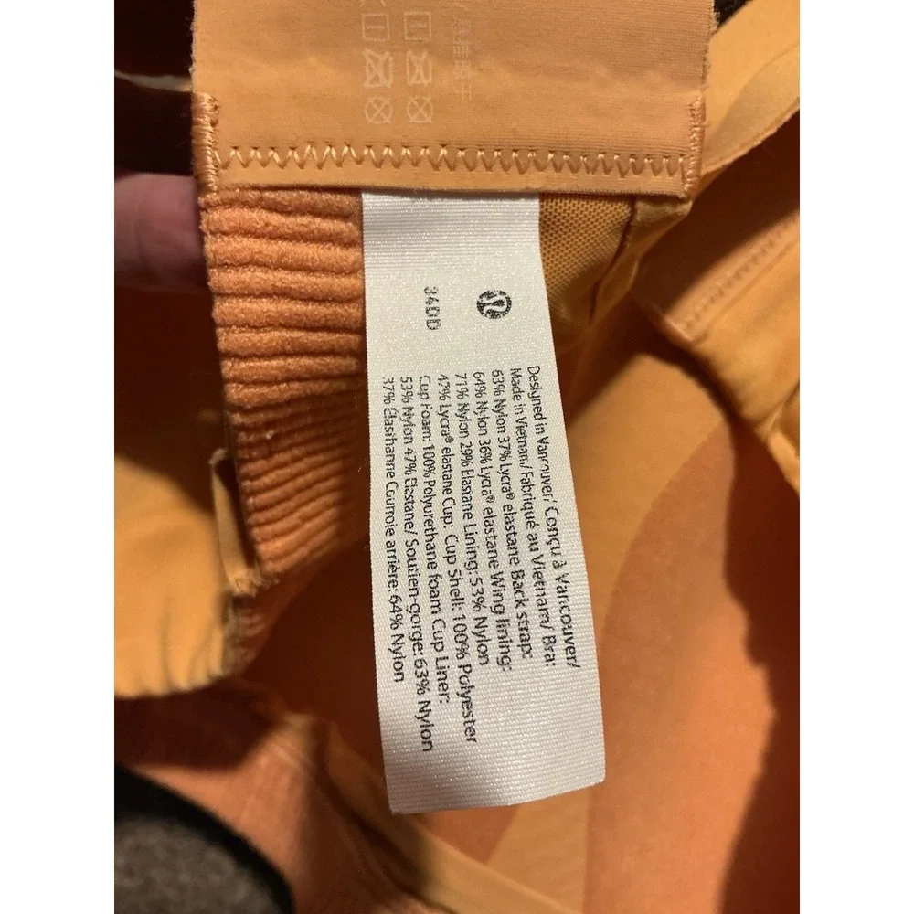 Lululemon Air Support Sport Bra 34DD‎ Yellow Ochre